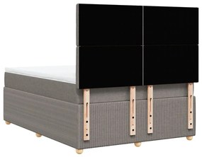 vidaXL Κρεβάτι Boxspring με Στρώμα Taupe 140x200 εκ. Υφασμάτινο