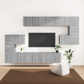 vidaXL Σετ Επίπλων Τηλεόρασης 10 τεμ. Γκρι Sonoma Επεξεργασμένο Ξύλο
