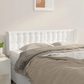 Κεφαλάρι με Πτερύγια Λευκό 147x16x78/88 εκ. Συνθετικό Δέρμα - Λευκό