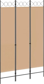 vidaXL 3-Panel Room Divider Μπεζ 120 x 200 cm Ύφασμα