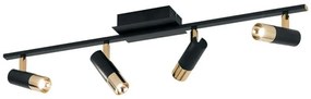 Φωτιστικό Οροφής - Πλαφονιέρα 39147 Tomares Led-LS/4 Black-Brass Eglo Μέταλλο,Αλουμίνιο