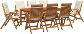 vidaXL Σετ τραπεζαρίας κήπου 9 τεμαχίων 8-θέσια Φυσικό