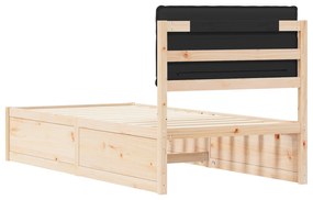 vidaXL Σκελετός Κρεβατιού με Επενδεδυμένο Κεφαλάρι Μαύρο 100 x 200 cm