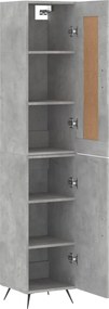 vidaXL Ντουλάπι Γκρι Σκυροδέματος 34,5x34x180 εκ. Επεξεργασμένο Ξύλο