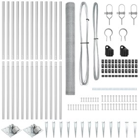 vidaXL Set Φραχτών  Σετ 2 Γαλβανισμένος χάλυβας 25 x 1.5 μ Ανθεκτικό
