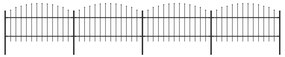 vidaXL Κάγκελα Περίφραξης με Λόγχες Μαύρα (1-1,25) x 6,8 μ. Ατσάλινα