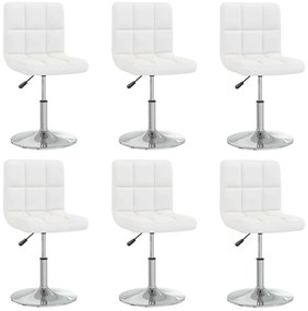 vidaXL Καρέκλες Τραπεζαρίας 6 τεμ. Λευκές από Συνθετικό Δέρμα