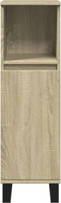 vidaXL Ντουλάπι Μπάνιου Sonoma Δρυς 30x30x100 εκ. Επεξεργασμένο Ξύλο