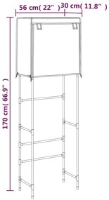 Ραφιέρα 2 Επιπέδων για Τουαλέτα Καφέ 56x30x170 εκ. από Σίδερο - Καφέ