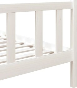 vidaXL Πλαίσιο Κρεβατιού Λευκό 75x190 εκ. Μασίφ Ξύλο Small Single