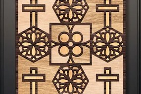 Intra απο ξύλο plywood  Χρώμα wenge 3mm-4mm πάχος - Cross Wall Art 3d Mandala Δίασταση 30x30 cm INTRAFABR-117705913