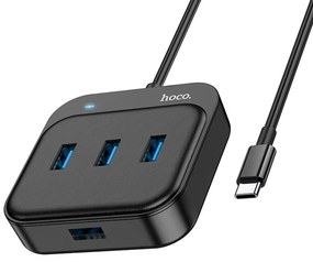 Hub USB-C Hoco HB31 Easy 4-in-1 με 4 χ USB3.0 Μαύρο 20cm