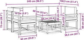 vidaXL Σειρά Καναπέ Εξωτερικού με μαξιλάρι 7 pcs Λευκό και Κρεμ