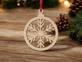 Σετ των 3 Intra απο ξύλο plywood 3mm-4mm πάχος – Μπιχλιμπίδι με θέμα τη νιφάδα χιονιού για διακόσμηση χριστουγεννιάτικου δέντρου 30x30 cm INTRAVECTRY-MY548384