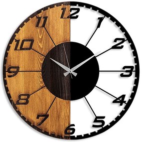Ρολόι Τοίχου Linear 539TNL1143 56x3x56cm Walnut-Black Wallity Metal,Wood