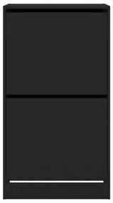 Παπουτσοθήκη με 2 Ανακλινόμενα Συρτάρια Μαύρη 60x42x108 εκ. - Μαύρο