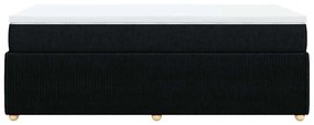 vidaXL Κρεβάτι Boxspring με Στρώμα Μαύρο 90x200 εκ. Υφασμάτινο