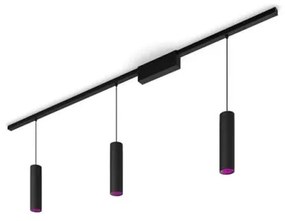 Έξυπνο Φωτιστικό Οροφής Ράγας Led Κιτ 171,5cm Τρία Σποτ Κρεμαστά RGBW Perifo Hue Philips Hue-929003117101-Μαύρο 929003117101