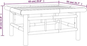 vidaXL Τραπεζάκι Κήπου 65 x 55 x 30 εκ. από Μπαμπού