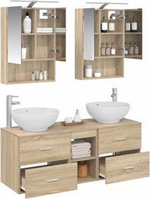 vidaXL Σετ Επίπλων Μπάνιου 5 pcs Sonoma Δρυς