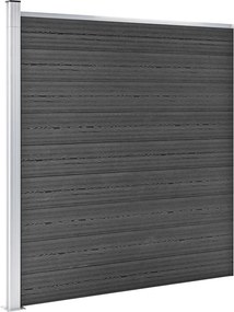 vidaXL Σετ Πάνελ Περίφραξης Μαύρο 353 x 186 εκ. από WPC