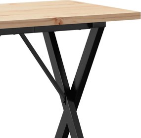 vidaXL Τραπέζι Τραπεζαρίας Πλαίσιο X Μασίφ Πεύκο/Ατσάλι