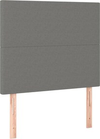 vidaXL Κρεβάτι Boxspring με Στρώμα Σκούρο Γκρι 90x200 εκ. Υφασμάτινο
