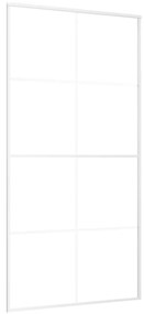 vidaXL Συρόμενη Πόρτα Λευκή Αμμοβολή 102,5x205 εκ. Γυαλί ESG/Αλουμίνιο