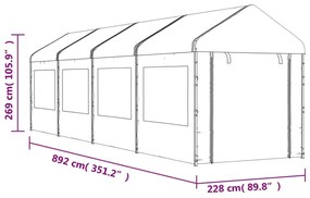 ΚΙΟΣΚΙ ΜΕ ΤΕΝΤΑ ΛΕΥΚΟ 8,92 X 2,28 X 2,69 Μ. ΑΠΟ ΠΟΛΥΑΙΘΥΛΕΝΙΟ 3155480