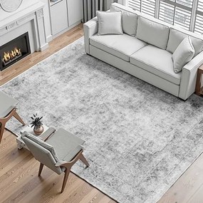 VEVOR Large Area Rug 9 x 12 ft Anti-Skid Tear-Resistant Floor Mat Bohemian Gray
