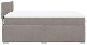 Κρεβάτι Boxspring με Στρώμα Taupe 140x200 εκ. Υφασμάτινο - Μπεζ-Γκρι