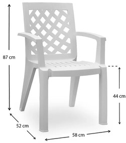 Πολυθρόνα πολυπροπυλενίου Kira Megapap χρώμα λευκό 58x52x87εκ. - GP046-0004,1 - GP046-0004,1
