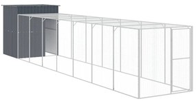 vidaXL Κοτέτσι με Περίβολο Ανθρακί 165x863x181 εκ. Γαλβαν. Χάλυβας