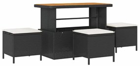 vidaXL Σετ Καναπέ Κήπου με μαξιλάρι 10 pcs Μαύρο Πολυ ράταν