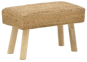 Stool Iolion Inart natural wood-jute 60x30x40cm 60x30x40 εκ.