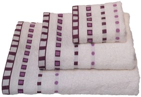 Πετσέτα ΚΟΜΒΟΣ Πεννιέ 450γρ/μ2 Πουά Ζακάρ Λευκή Προσώπου 50x90