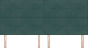 vidaXL Κεφαλάρι Σκούρο Πράσινο 200 cm Βελούδο