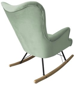 Κουνιστή καρέκλα Clovis 101, 101x76x101cm, 17 kg, Ταπισερί, Φυσικό ξύλο καπλαμά, Μεταλλικά, Ξύλινα | Epipla1.gr