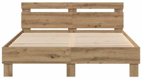 vidaXL Σκελετός Κρεβατιού artisan δρυς 150 x 200 cm Επεξεργασμένο ξύλο
