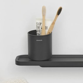 Brabantia MindSet υποδοχή οδοντόβουρτσας 1005684, Εύκολος καθαρισμός, Μεγάλο άνοιγμα, Ορυκτή επίστρωση, Σκούρο γκρι