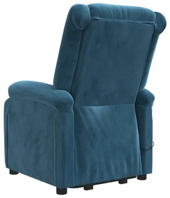 vidaXL Πολυθρόνα Μασάζ με Ανύψωση Μπλε Βελούδινη