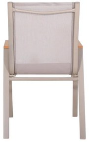 Καρέκλα FL5050 Fylliana Textilene Μπέζ - Γκρί 61x56x90 εκ. 61x56x90 εκ.
