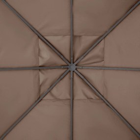 2,98m x 2,98m Polyester Garden Gazebo Replacement Roof Coffee