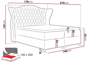 Επενδυμένο κρεβάτι Livia-Kafe-160 x 200 εκ.