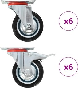 vidaXL Ρόδες Περιστρεφόμενες 12 τεμ. 75 χιλ.