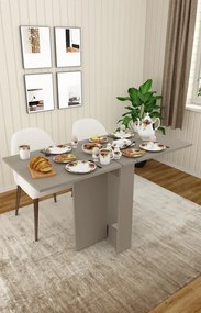 Stewehome Πτυσσόμενο Τραπέζι Κουζίνας MDF Γκρι μπεζ 133x75x75 cm