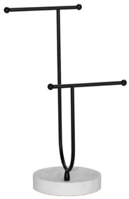 Διακοσμητική Βάση Κοσμημάτων Marble LBTAH-BA22175 13x9x3cm White-Black Andrea House Metal,Polyresin