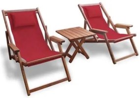 Bliumi  Σετ Σεζλόνγκ με Τραπέζι Οξιά Bliumi 5169G/ 5177G Κόκκινο BEST-212341949