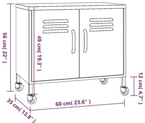 Ντουλάπι Αποθήκευσης Ροζ 60 x 35 x 56 εκ. από Ατσάλι - Ροζ