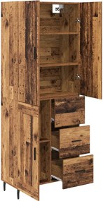 vidaXL Highboard 2 pcs Παλιό Ξύλο 69,5 x 34 x 180 εκ.